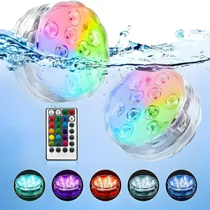 2/4 LED Pool Lights, Multi-Color Underwater Decorations for Ponds, Swimming Pools, Aquariums, Bathtubs, Weddings, Parties, Home Atmosphere, Waterproof Lights