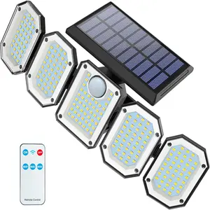 1 Upgraded 300 LED Outdoor Solar Safety Light, 5 Head Sports Light, With 360° Wide Lighting Angle, Solar Outdoor Light