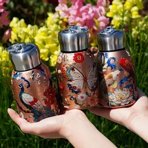 Stainless Steel Durable Portable Travel Mug, Leakproof Shockproof Insulated Coffee Cup for Hot/cold Drinks, Camping Office Commute, 10oz Art Style