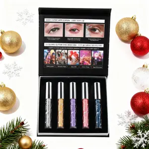 5 Color Shiny Volumizing Mascara Set Box, Waterproof Smudgeproof Formula, Curling Effect, Eyelash Extension Makeup Tool, Perfect for Parties, Festivals & Halloween