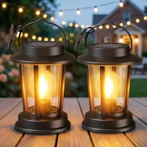 Solar Lanterns Outdoor  IP65 - 2 Pack Decorative  Solar Lantern for Trees Easy to Install Warm Patio Garden Accent Lights for Outside Tabletop Decor Gardening Gifts for Mom Women