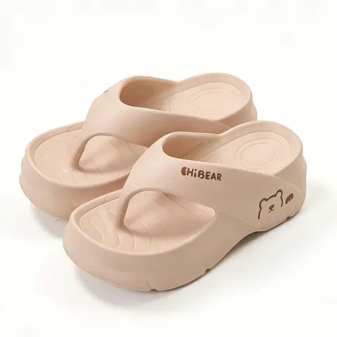 Women's EVA Foam Flip Flops - Thong Strap Slip-On Casual Women's Shoes with Soft, Non-Slip Home-Safe Grip, Breathable, Lightweight Soles, Ideal for Beach, Indoor & Home Use, Cute Flipflop Accessories