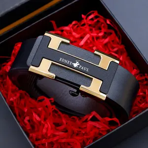 Men's Sleek Automatic Buckle Belt - Genuine Faux with Textured Square Pattern, Black, Simple & Stylish Design for Casual Attire, Casual Wear Belt | Stylish Square Pattern | Polished Alloy Buckle, Faux Leather Belt