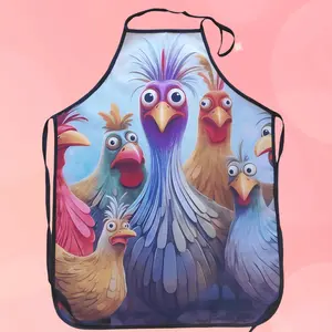Funny Chicken Pattern Apron, 1 Count Breathable Sleeveless Kitchen Apron, Funny  Apron for Restaurant, Cafe, Hotel, Garden
