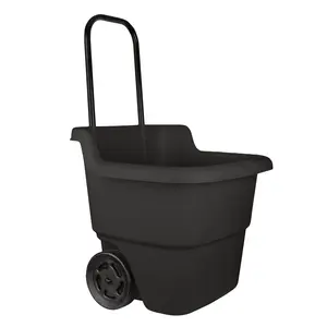 Suncast 15-Gallon Resin Lawn and Garden Cart – Lightweight, Durable Utility Cart for Yard Work, Black
