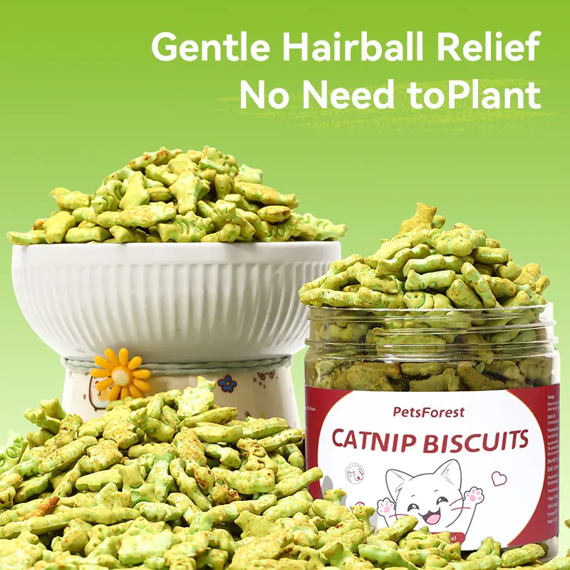 Cat Grass Cat Treats - No-Planting Hairball Aid, Wholesome Feline Snack with Peppermint, Palm Oil, Vitamin D3, Lecithin, Barley Grass Powder, Chicken, Taurine, Wheat Flour, Potable Water - Easy-to-Serve Diet Enhancer