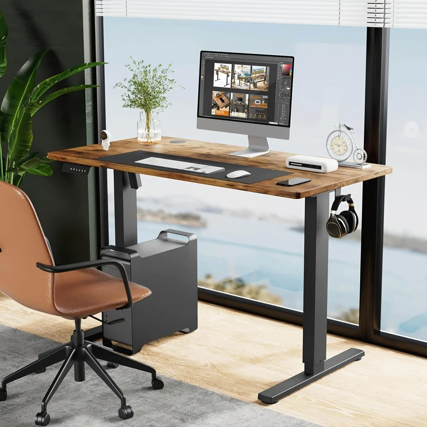 IDLE WAY Ergonomic Desk with Adjustable Height, Ideal for Modern Offices, Studies, Bedrooms, And Living Rooms