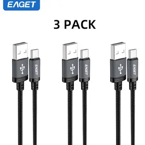 3 PACK Type-C Data Cable 1M/2M Phone Charging Cable,Wear-Resistant Nylon Braided Durable Data Cable  USB Durable  Charging  Cord  For iP16 15 Pro/Pro Max/Plus, for Samsung Galaxy S24 S23 S22 S21 S20 S10 A55 A54 Flip, Pixel, Moto G, Black