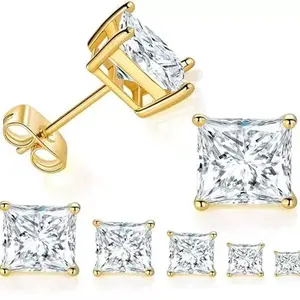 14K Gold-Plated Cut Moissanite for Men & – S925 Sterling Silver Posts, 3mm–8mm, Gold & Silver men's whimsical Black Heart Tassel Long spicy jhumka accessories women rook nikki reed jewelry Hypoallergenic Surgical Steel Stud Earrings Set d princes disc ear