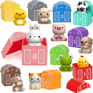 Learning Toys for 1,2,3 Year Old Toddlers, 20Pcs Farm Animals Toys Counting, Matching & Sorting Fine Motor Games, Christmas Birthday Easter Gift for Baby Boys Girls Age 12-18 Months