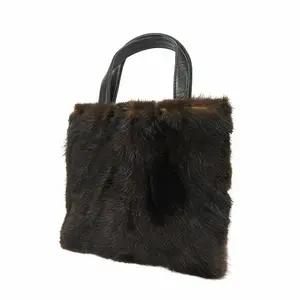 Pre-owned Loewe Calfskin Shoulder Bags Handbag Leather Fur Handbag