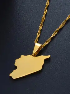 1pc 2.5CM Syria Map Necklaces Charms Pendant Necklaces Syrians Jewelry Dangling Charms Necklace
