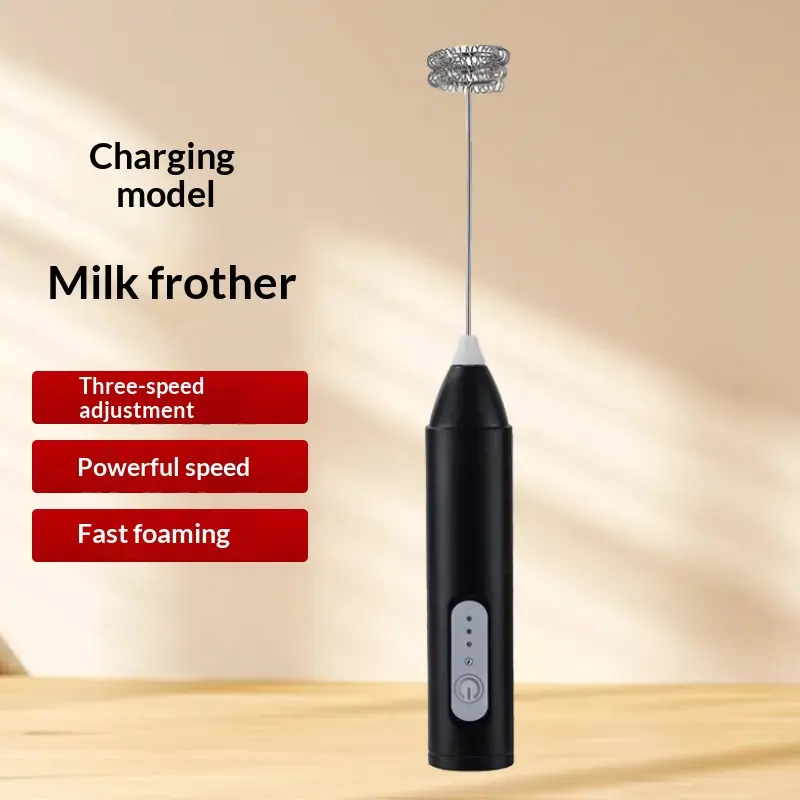 Handheld blender, electric milk frother, stainless steel whisk, USB charging, suitable for coffee, latte, cappuccino