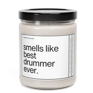Best Drummer Ever Candle - 9oz Scented Soy Wax Candle with Black Lid - Home Decor Gift for Drummers, Drum Players & Musician Gifts - Fruit