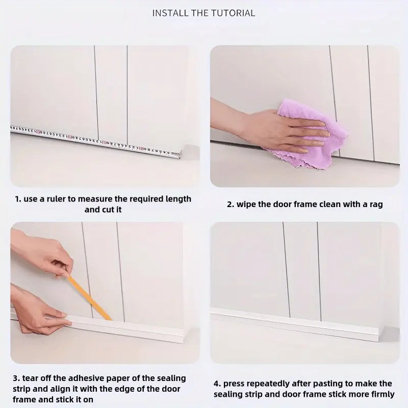 1m/ 39.4inch Self-Adhesive Door Threshold Seal - Thick Silicone Draft Excluder Strip for Glass & Wooden Doors, Wear-Resistant Elastic Design for Noise Reduction, Home Energy Savings & Enhanced Security, Easy Install No-Tool Door Gap Filler