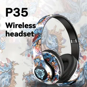Wireless Headphone Over-ear Headphone Graffiti Style Sofe Earmuffe Large Battery Stereo Sound Music Sports Headphones
