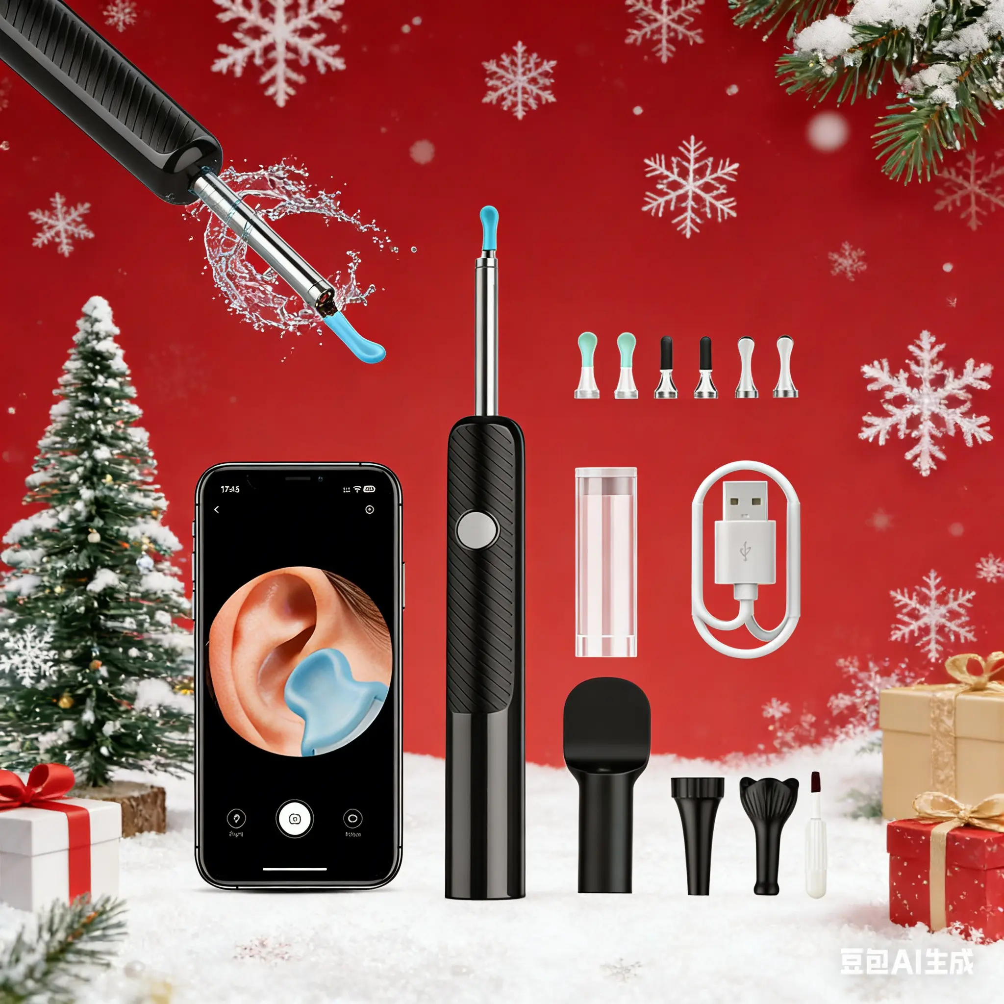 bebird Smart Visual Ear-Clean Rod, Ear Wax Removal Tool, Ear Canal Cleaner, Spade Ear Cleaner with Ear Camera, HD Ear Scope, Earwax Remover Picker Ear Pick with 6 LED Light for Earwax Cleaning, Ear Cleaning Stick