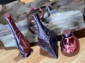 3-Pack Collectible Potion Bottles in Silky Red/Black