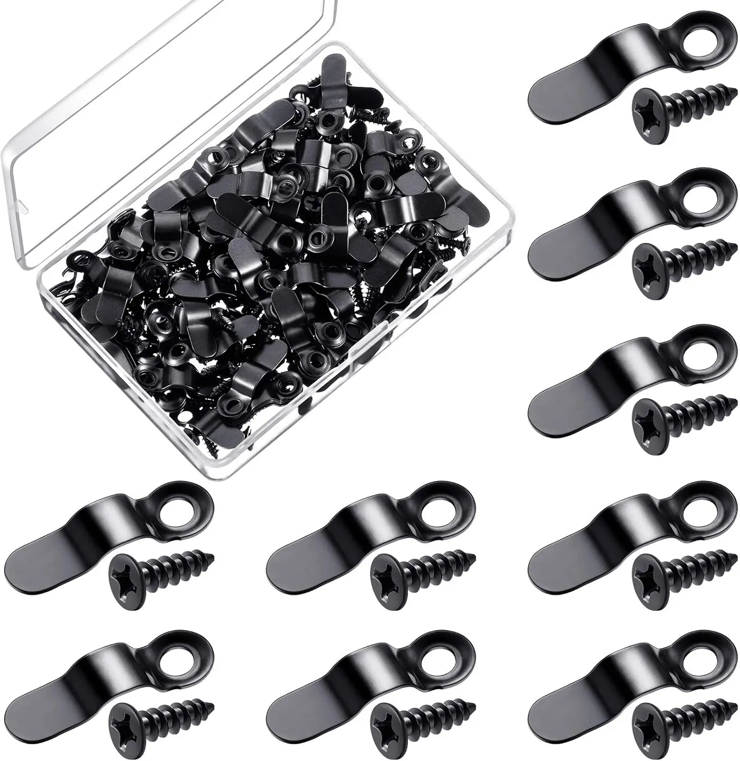 100-Piece Metal Picture Frame Turn Button Fasteners with Screws, Hardware Backing Clips for Hanging Photos, Drawings, Posters