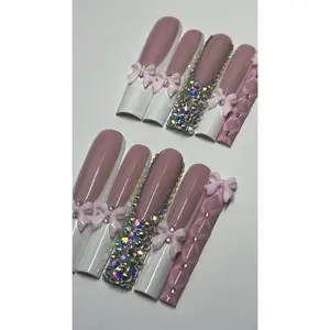 DIAMOND BLANCMANGE | SQUARE | XL LONG | PRESS ON NAILS DIAMOND BLANCMANGE | SQUARE | XL LONG | PRESS ON NAILS