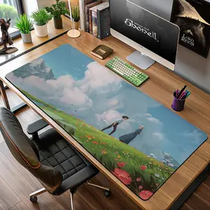 Howl's Moving Castle Desk Mat, Sophie & Howl Hilltop Scene Mouse Pad, Anime Gaming Desk Mat For Office, Gift For Gamer