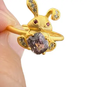 Cute Rabbit Ring - Adjustable 925 Silver & 18K Gold Plated