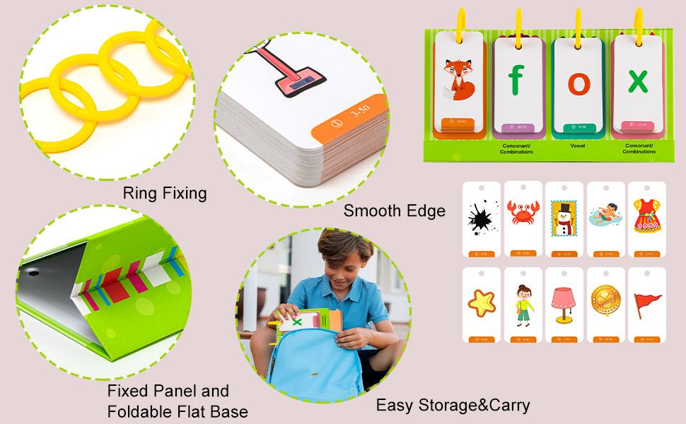 Kids 129 Word Learning Flashcards, Toddler Early Education Visual Recognition Cards, Parent-Child Play Educational Gift