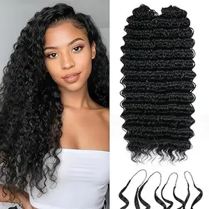 2026 New Curly/Deep Wave Feather Hair, Lightweight BlendTexture Hair, Super Invisible Tangle-Free, Durable &Reusable 16 Inch 50g per pcs