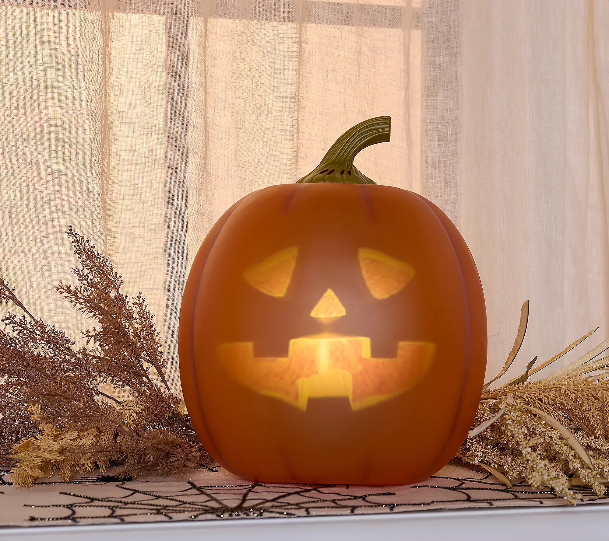 ANIMAT3D Jabberin Jack 12in Motion Sensor Talking Animated Pumpkin - Built-in Video Projector, Speaker, 80-Minute Content, Party Light, Scary Animatronics - (User Assembly Required Watch Video Before Buying)