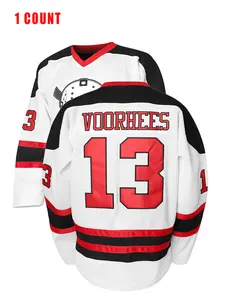 Ice Hockey Signature Jersey, Embroidered Letters & Numbers, Casual Loose-Fit All Season Activewear for Fans & Collectors, All Seasons