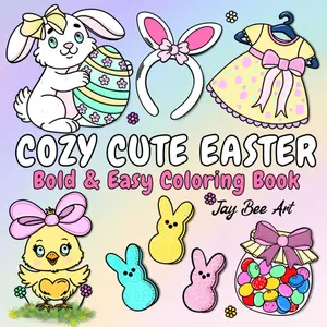 Cozy Cute Easter: Coloring Book for Adults, Teens and Kids. Bold and Easy Designs for Relaxation with Easter Fun (Bold & Easy Coloring)