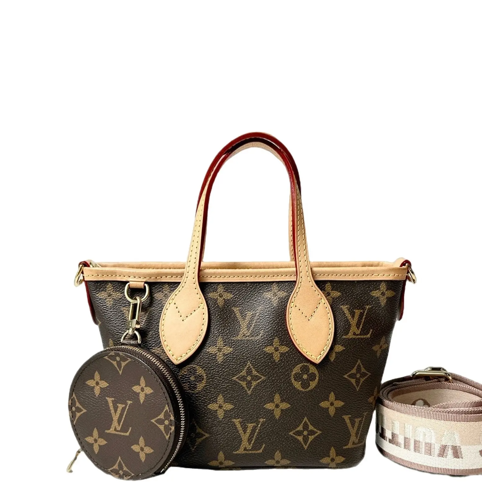Pre-owned Louis Vuitton Canvas Tote bags Neverfull BB Monogram Brown (hj091526c2r) [Shanghai]