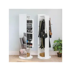 Maximum discount  Full Length 360 And Large Capacity Organizer Armoire Mirror With Jewelry Coat Rack Multi Storage Shees