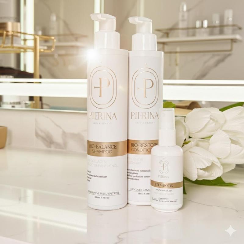 Pierina's Bio Hair Growth Bundle Repair & Nourish Shampoo Conditioner Biotin Tonic Hydrating Moisturizing Haircare for Stronger Radiant Hair Hydrate Moisture Nourishing Restore