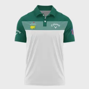 Stylish Golf Masters Callaway Polo Shirt for Men - Green & White All Over Print