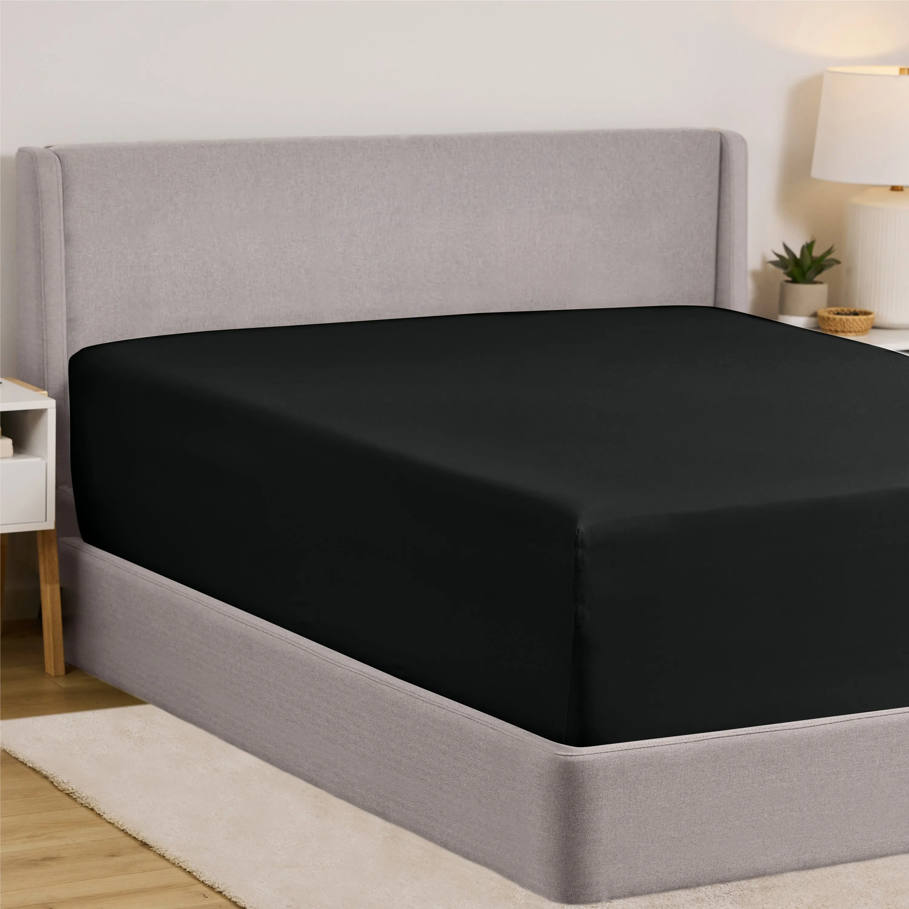 GORILLA GRIP Fitted Sheets, Stay in Place Bottom Bed Sheet, Deep Pocket Mattress, Lightweight Microfiber Sábana, All Around Elastic, Oeko-Tex, Wrinkle and Shrink Resistant