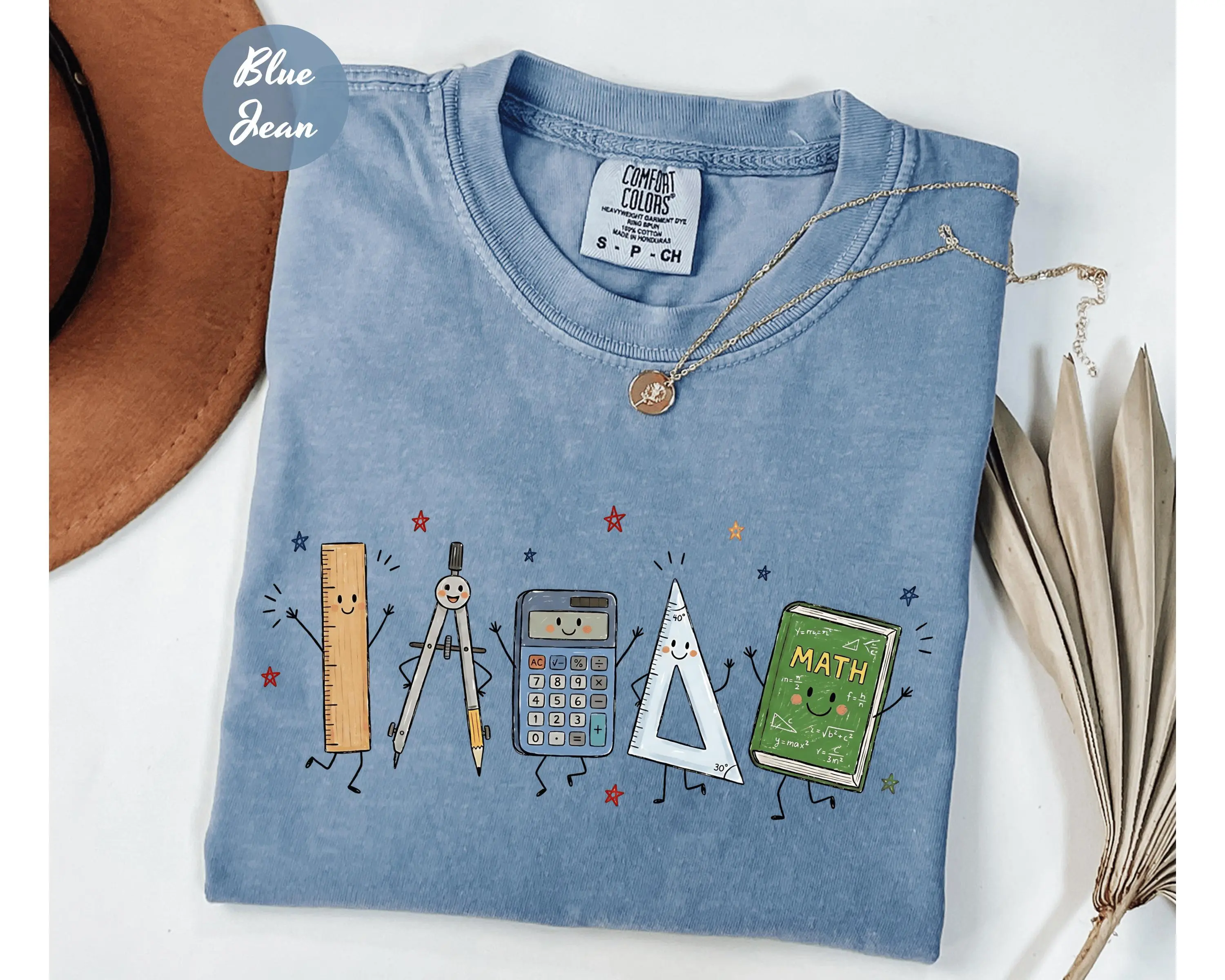 Comfort Colors® Funny Math Teacher Shirt, Doodle Characters Geometry Tee, Middle School Teacher,Math Class Shirt,Back to