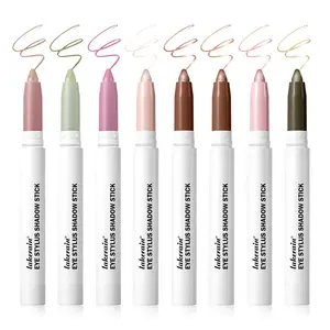 Lakerain 8 Counts Eye Stylus Shadow Stick Glitter Eyeshadow Stick, Highlighter Creamy Waterproof Stick Set, Matte Shimmer Glitter Eyeshadow Crayon, Glam Pack Glitter, Round Tip for Easy Blending Layering, Quick Eye Makeup