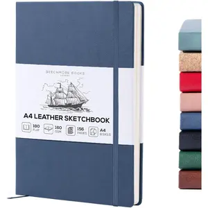 Sketch Book, A4 8.5 x 11.5 inch Blank Sketchbook for Drawing, Paint and Draw, 156 Pages Thick Paper 160gsm, Hardcover Art Notebook, Boxed for Gifts (Symphony Blue)