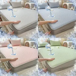 2/3 pcs waterproof and cool mattress protective cover, Cooling mattress protector, cool and breathable mattress cover, anti sweat, anti stain, anti pet scratch, suitable for hot sleepers and night sweats, multiple sizes and colors