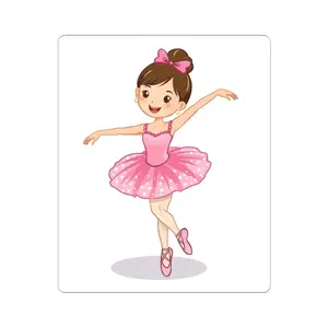 Ballet Girl Kiss-Cut Sticker — Cute Pink Ballerina Decal for Laptops, Water Bottles & Dance Gifts
