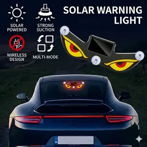 Solar RGB Demon Eye Car Light USB Neon Warning Ambient Lamp for Triangle Window Interior Exterior Decor