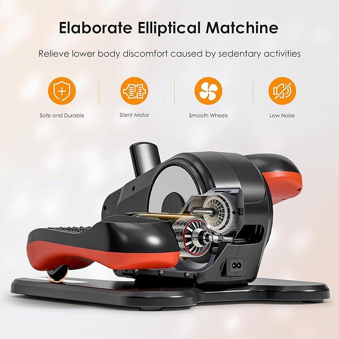 Nicole Selection Under Desk Elliptical Machine - Electric Seated Pedal Exerciser for Home, 12 Speeds, Remote Control, Perfect for Seniors & Office Workouts, 40YKTD509, For Christmas Gifts