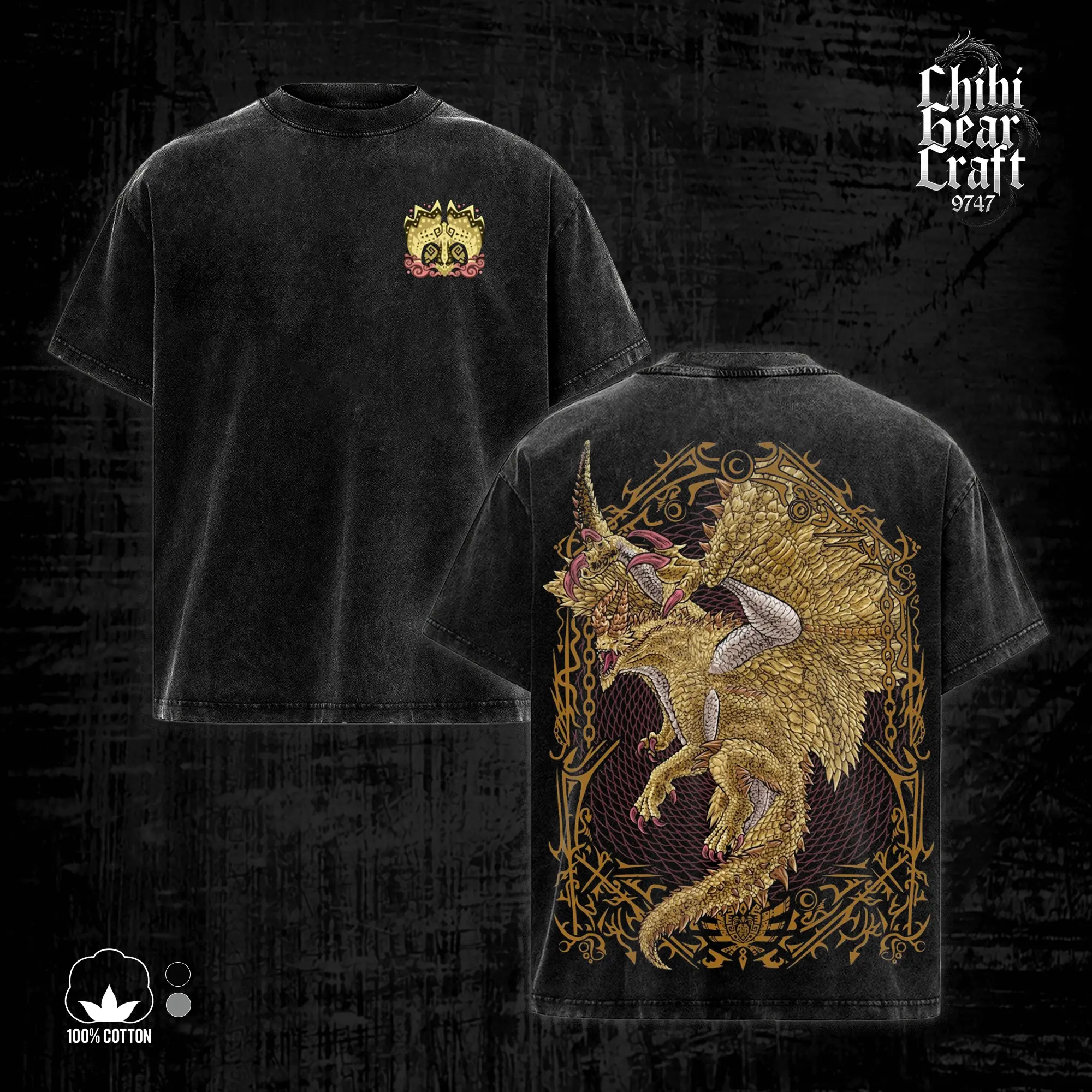 Monster Hunter Shirt Shagaru Magala Elder Dragon Vintage Acid Washed Oversized T-Shirt Tank Top Gothic Hoodie Graphic Tee Y2K Clothing Summer Men Clothes Outfits Unisex Video Game Clothes Gifts For Him Epic Action RPG Gamer Merch Retro Anime Apparel