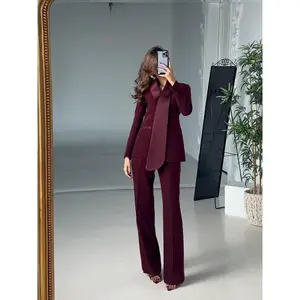 Exquisite Irregular Collar Blazer & High Waist Pants Suit: Elevate Your Style in Ultimate Elegance