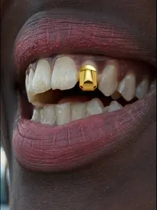 Hiphop Tooth Cap, Tooth Gem, Punk Street Style, Trendy Individual Jewelry, Real Gold Plated, Confidence Shining Accessory