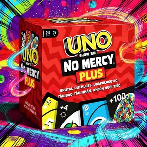 UNO No Mercy Plus Ultimate Party Card Game New Updated Version for Family & Friends