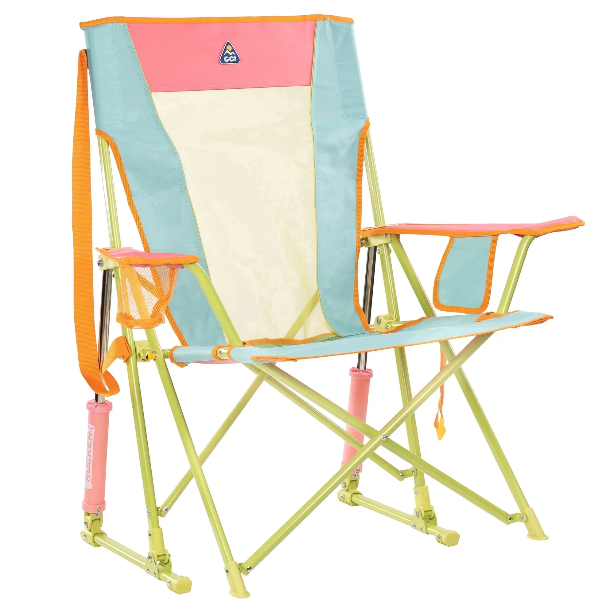 GCI Outdoor Comfort Pro Rocker Foldable Rocking Camp Chair, Sweet Tea