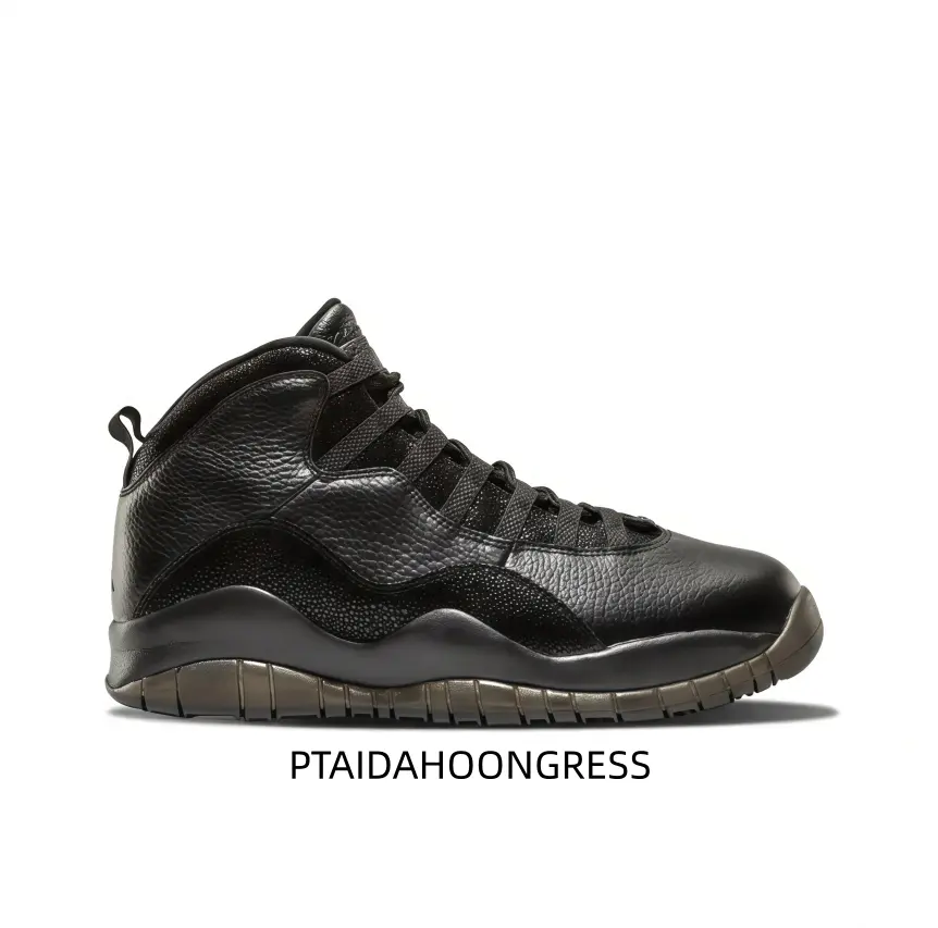 Elevate your casual outfits with this high‑top sneaker, solid black shimmer leather main body, tough structured shape, great comfort to match most dark‑toned everyday clothing pieces.