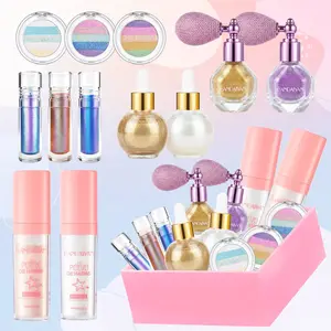 PAPOIYA Beauty Makeup Highlighter Product Collection - Highlighter Glitter Paste, Shimmering Body Spray, Color-Shifting Rainbow Eyeshadow, and Pearlescent Shimmer Powder for the Face, Body, and Facial Hair—dazzling glitters perfect for adding sparkle from